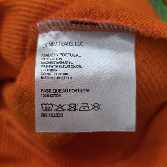 Orange Denim Tear Hoodie in Medium - Picture 3 of 12